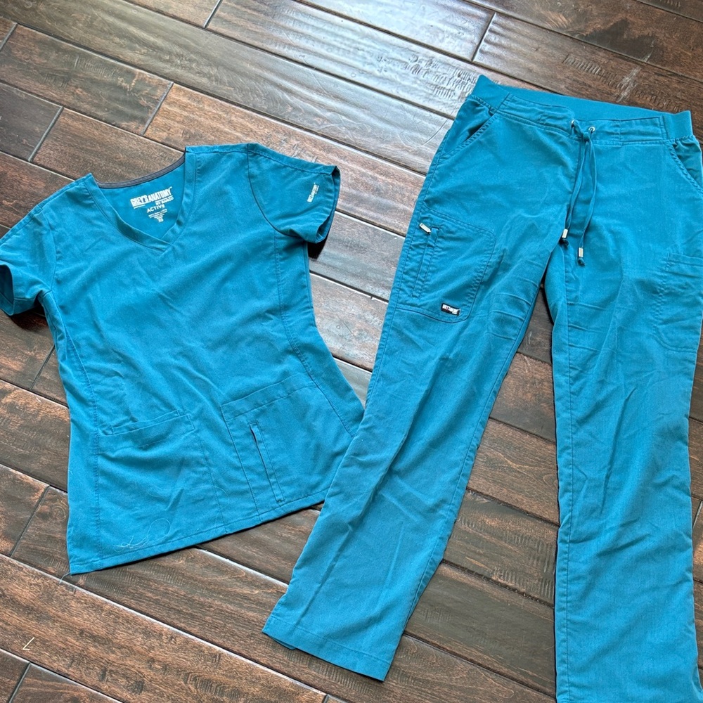 Teal scrubs